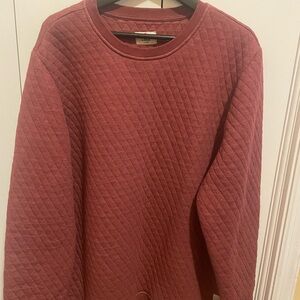 Marine Layer Red Crewneck Sweater Quilted Texture
